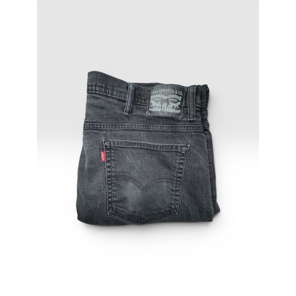 Levi's Black Denim Jeans Straight Flex Mid-rise Men's 38x32